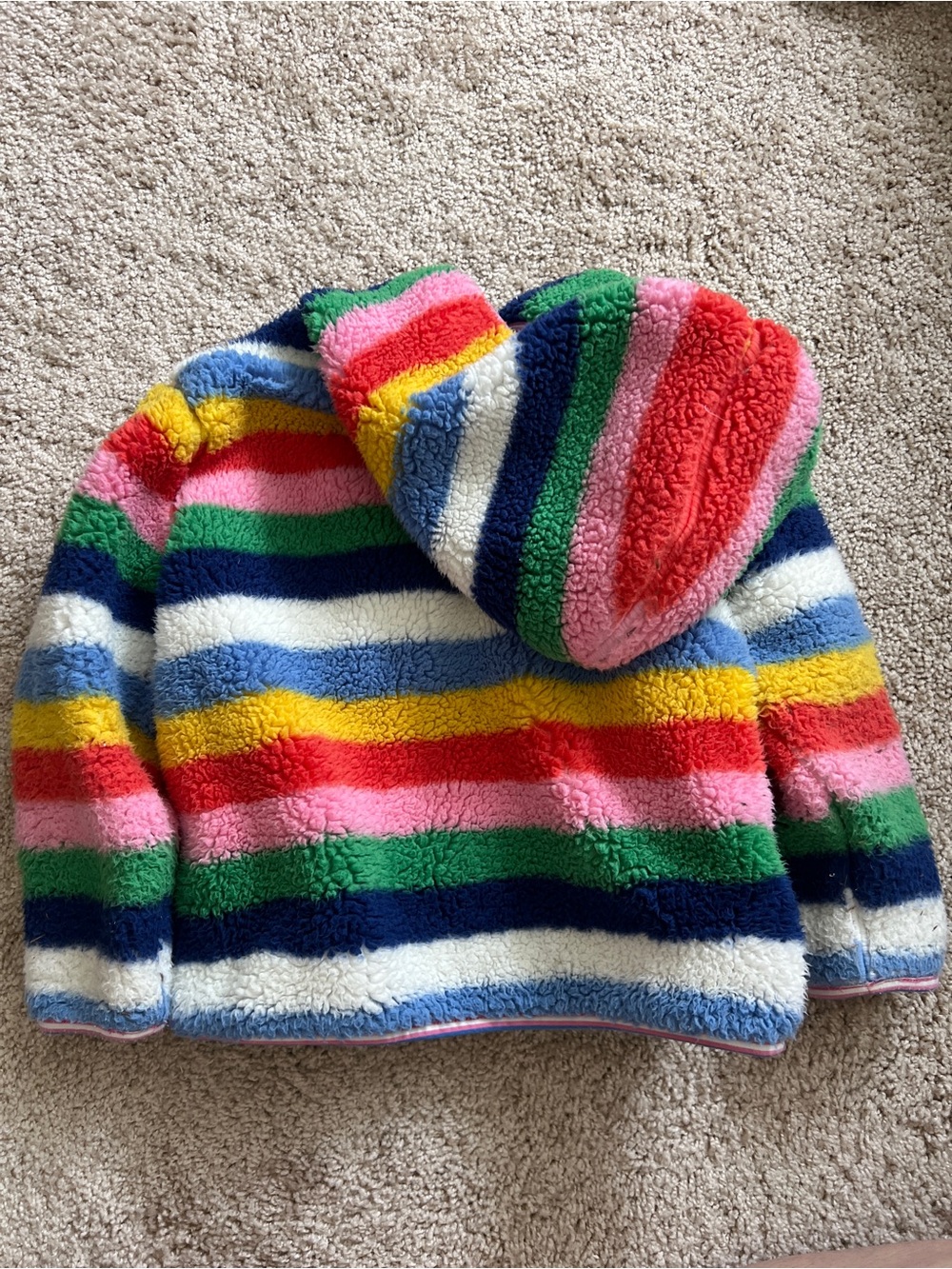 Mini Boden fuzzy striped jacket 4-5 - Picture 2 of 2
